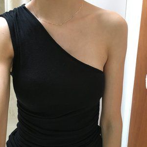 One Shoulder Black Top